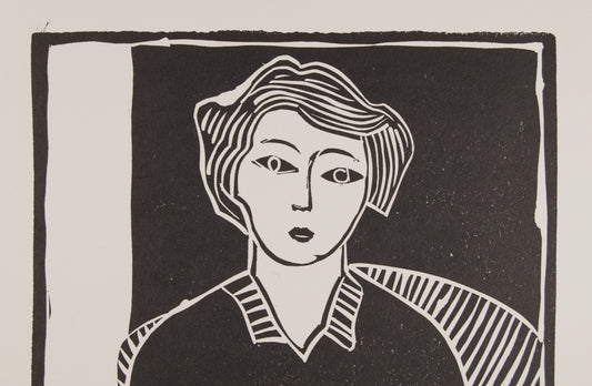 ANTONIO SANTOS | RETRATO DE MUJER (4/20) | LINOGRABADO ORIGINAL | GRÁFICA CONTEMPORÁNEA
