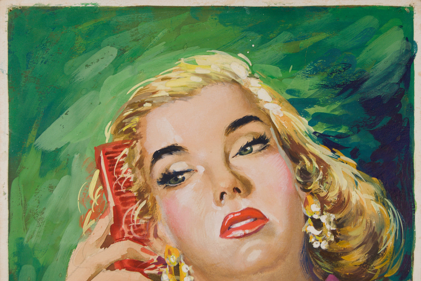 GUILLEM FRESQUET | RETRATO FEMENINO CON PEINE | ILUSTRACIÓN EDITORIAL | GOUACHE SOBRE CARTULINA