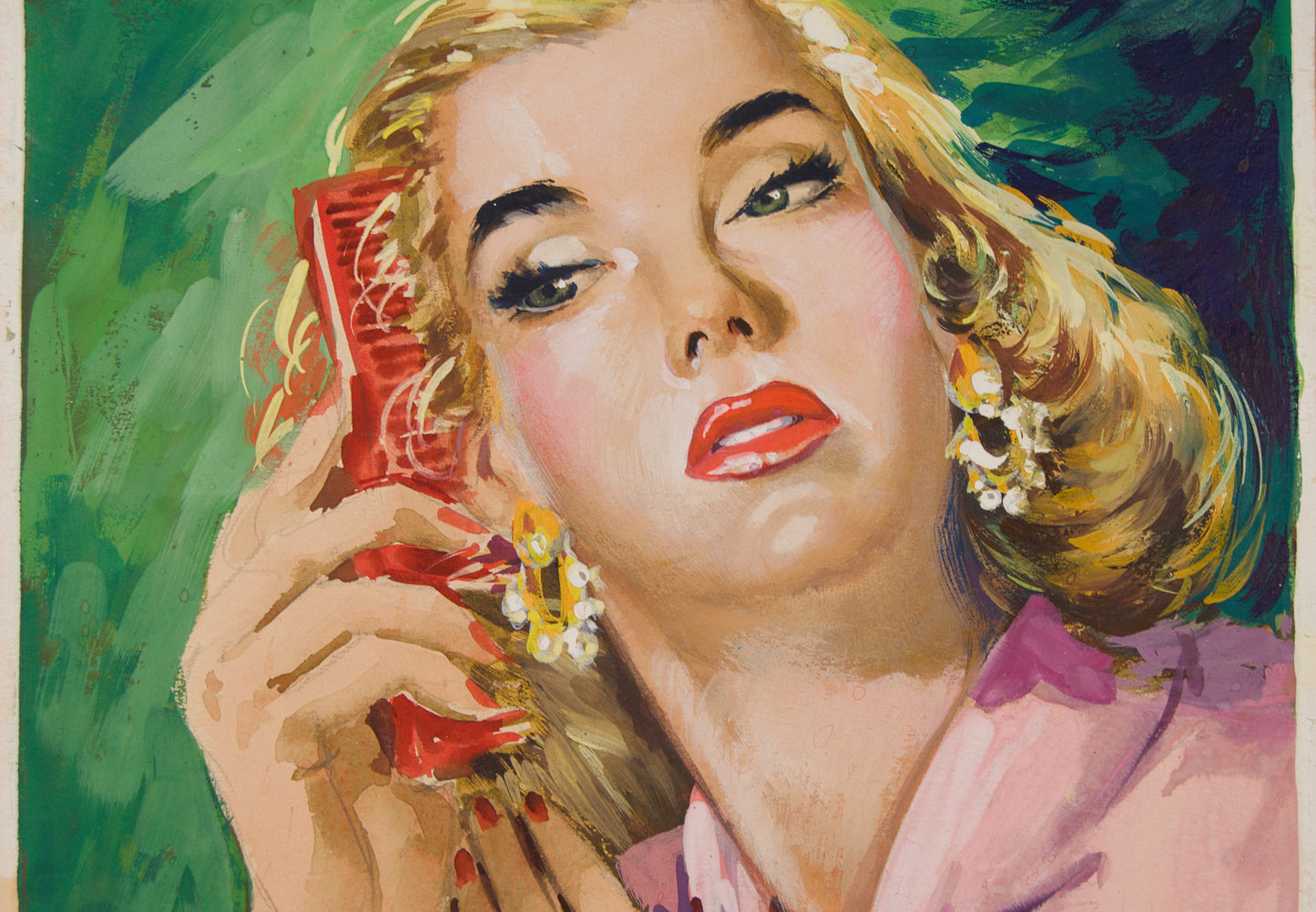 GUILLEM FRESQUET | RETRATO FEMENINO CON PEINE | ILUSTRACIÓN EDITORIAL | GOUACHE SOBRE CARTULINA