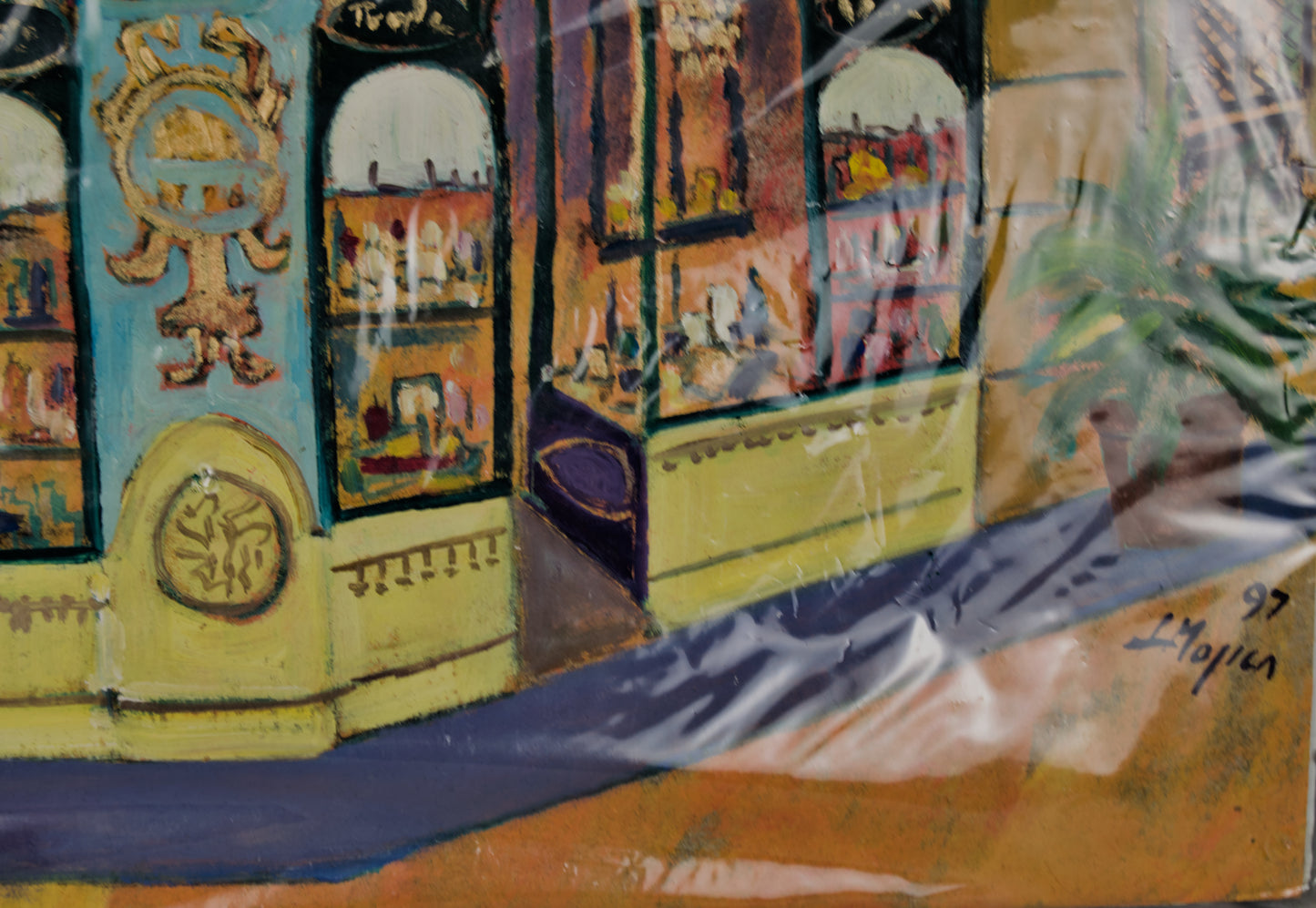 LOURDES MOJICA | ANTIGA CASA FIGUERES (BARCELONA) | EXPRESIONISMO URBANO | ÓLEO SOBRE CARTÓN (1997)
