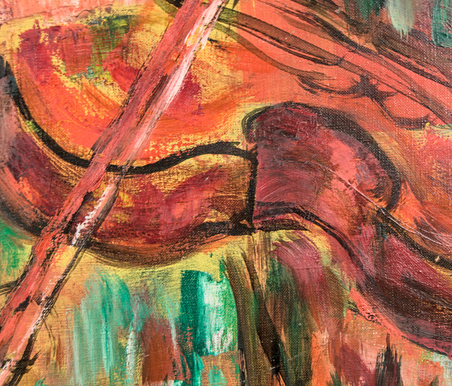 Santi Surós Forns | "El Violinista" Expresionismo Catalán | Óleo Original Gran Formato