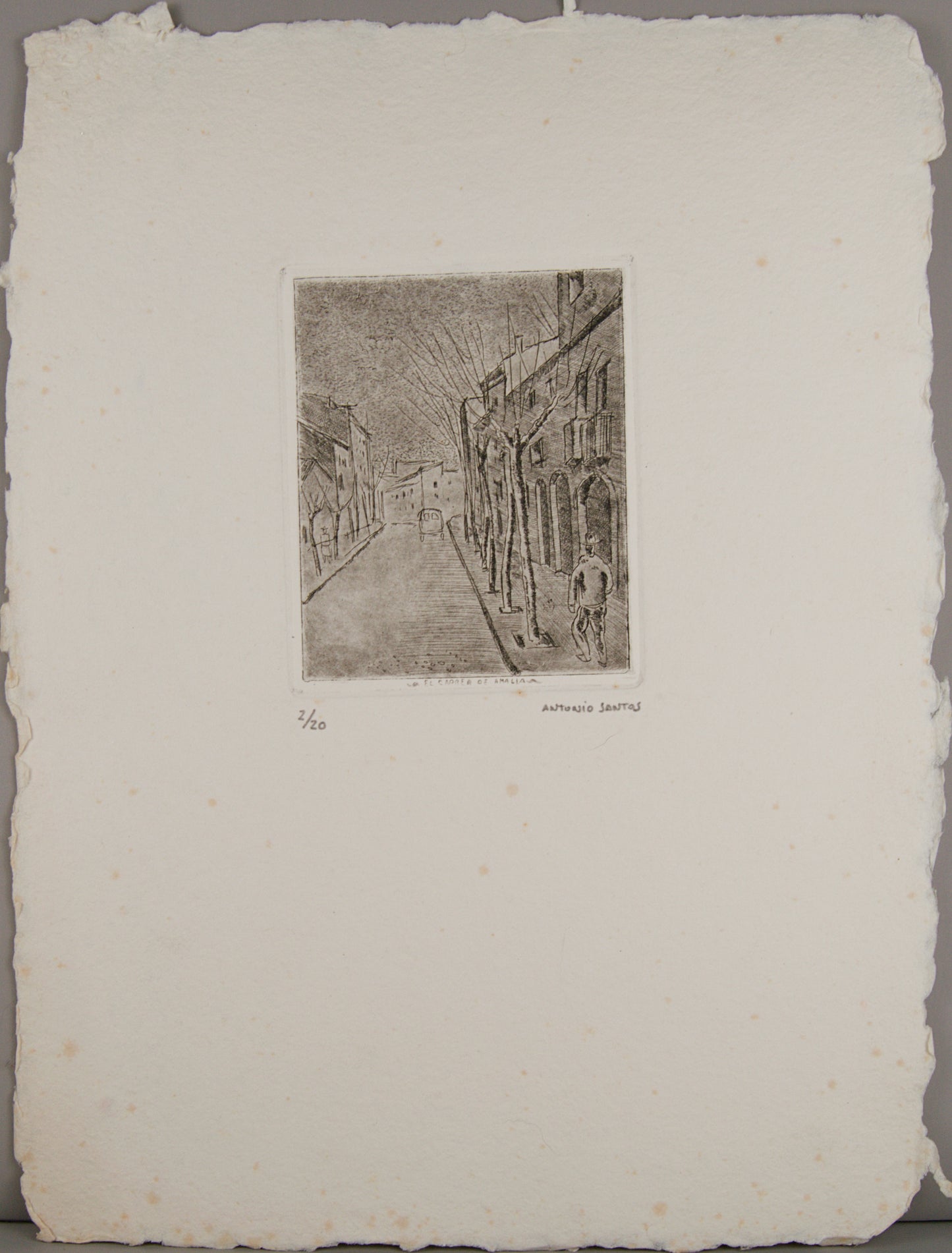 ANTONIO SANTOS | EL CARRER DE AMÀLIA (2/20) | AGUAFUERTE ORIGINAL | GRÁFICA CONTEMPORÁNEA