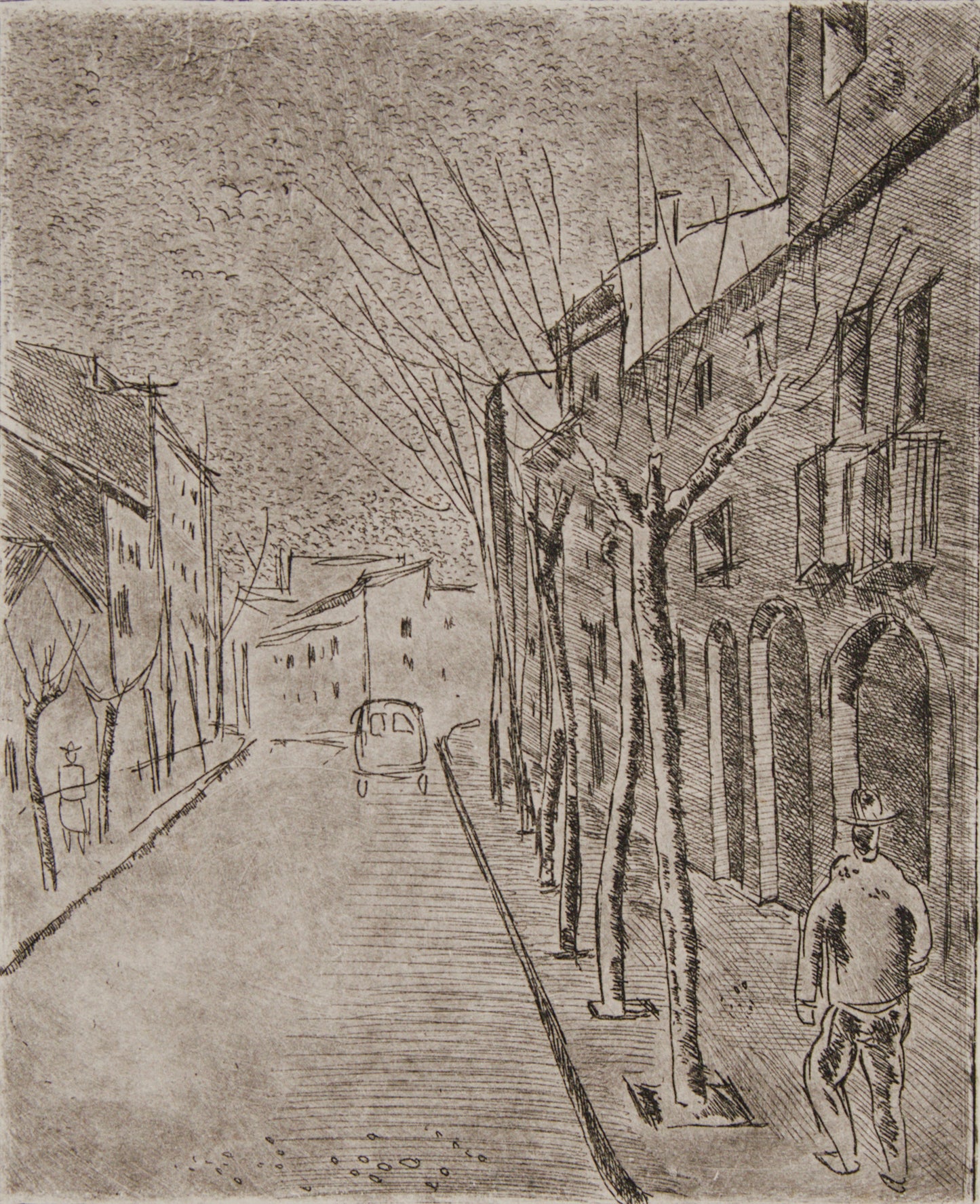 ANTONIO SANTOS | EL CARRER DE AMÀLIA (2/20) | AGUAFUERTE ORIGINAL | GRÁFICA CONTEMPORÁNEA