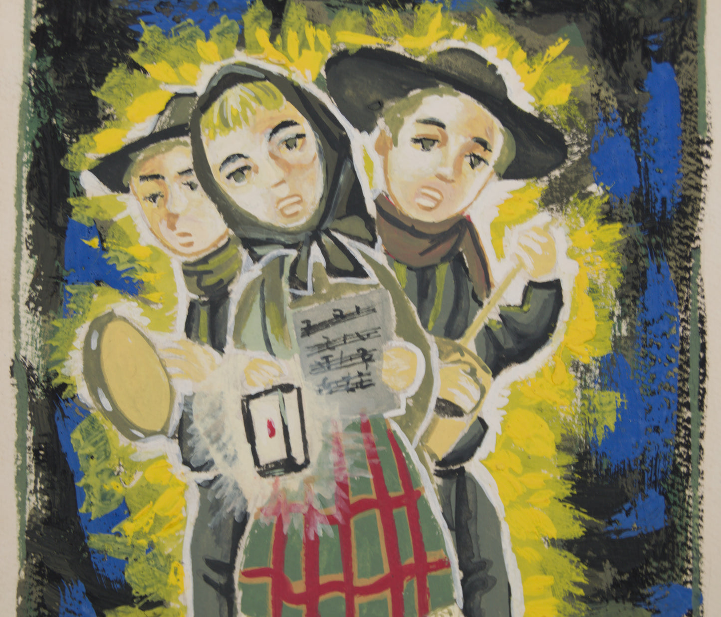 LUIS A. BERNAL MÁÑEZ | VILLANCIQUEROS (CORO TRADICIONAL) | TÉCNICA MIXTA | COSTUMBRISMO ESPAÑOL