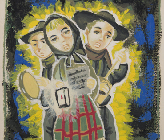 LUIS A. BERNAL MÁÑEZ | VILLANCIQUEROS (CORO TRADICIONAL) | TÉCNICA MIXTA | COSTUMBRISMO ESPAÑOL