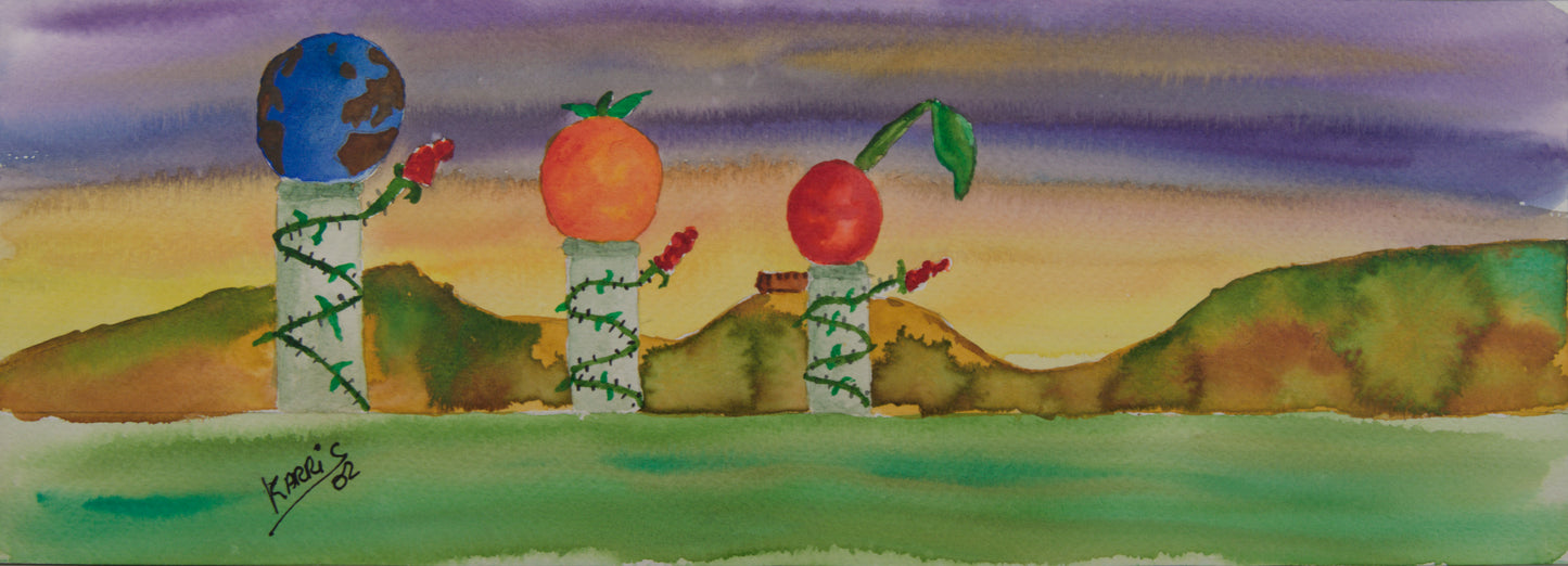 ANTONI CARRERA "KARRIS" | ESCENARIO ONÍRICO (2002) | ACUARELA PANORÁMICA | SURREALISMO CATALÁN