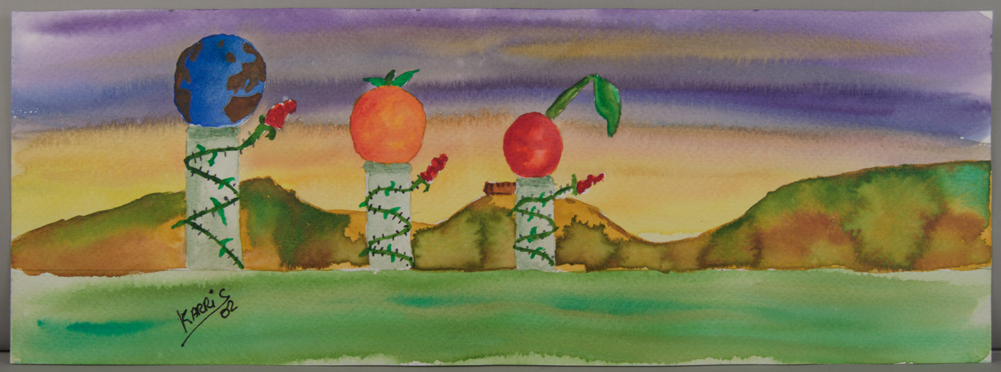 ANTONI CARRERA "KARRIS" | ESCENARIO ONÍRICO (2002) | ACUARELA PANORÁMICA | SURREALISMO CATALÁN