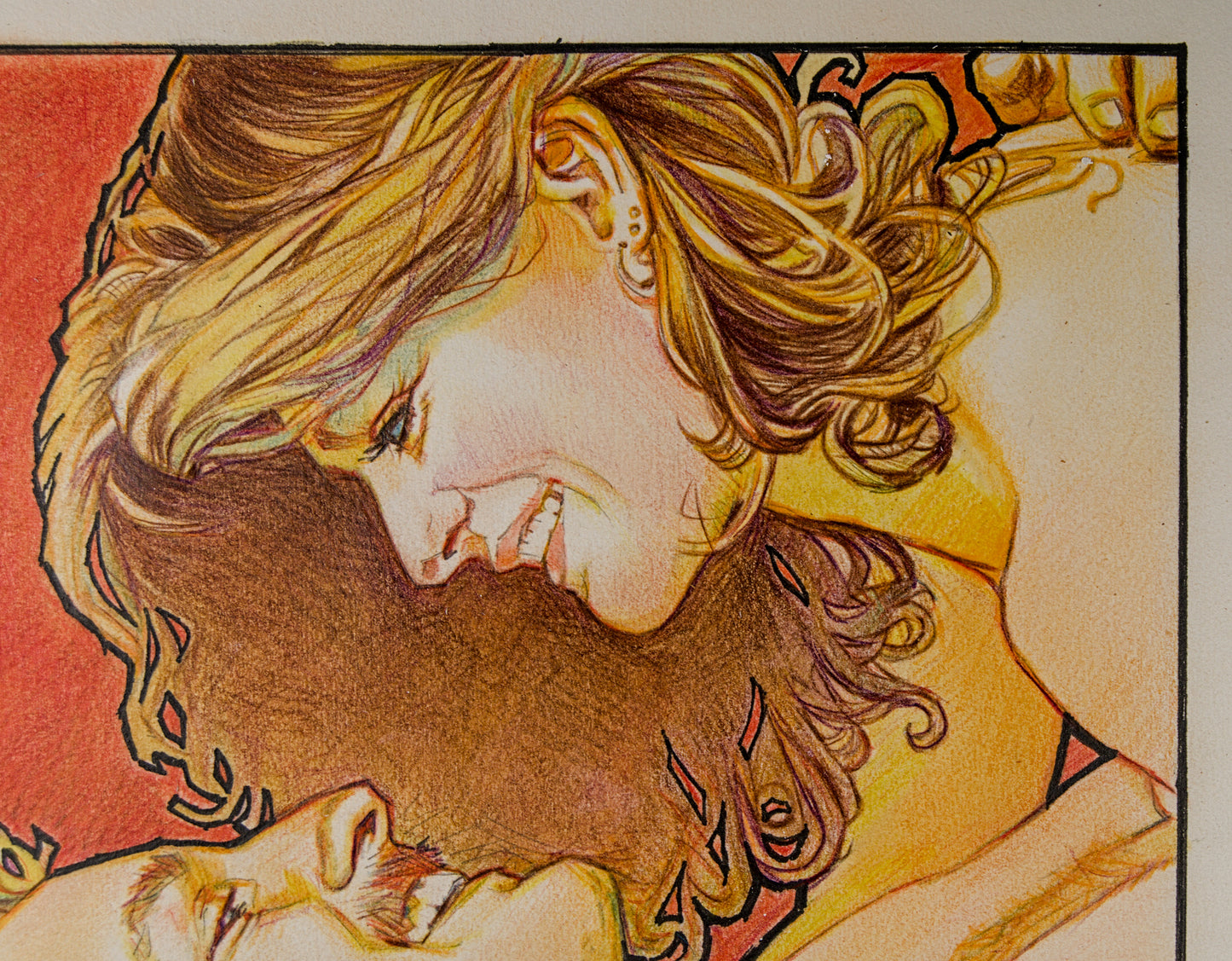 PEPE GONZÁLEZ | DUALIDAD ROMÁNTICA (1998) | ILUSTRACIÓN EDITORIAL | TÉCNICA MIXTA ORIGINAL SOBRE PAPEL