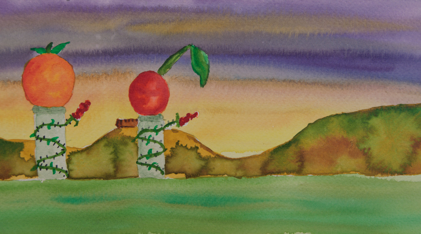 ANTONI CARRERA "KARRIS" | ESCENARIO ONÍRICO (2002) | ACUARELA PANORÁMICA | SURREALISMO CATALÁN