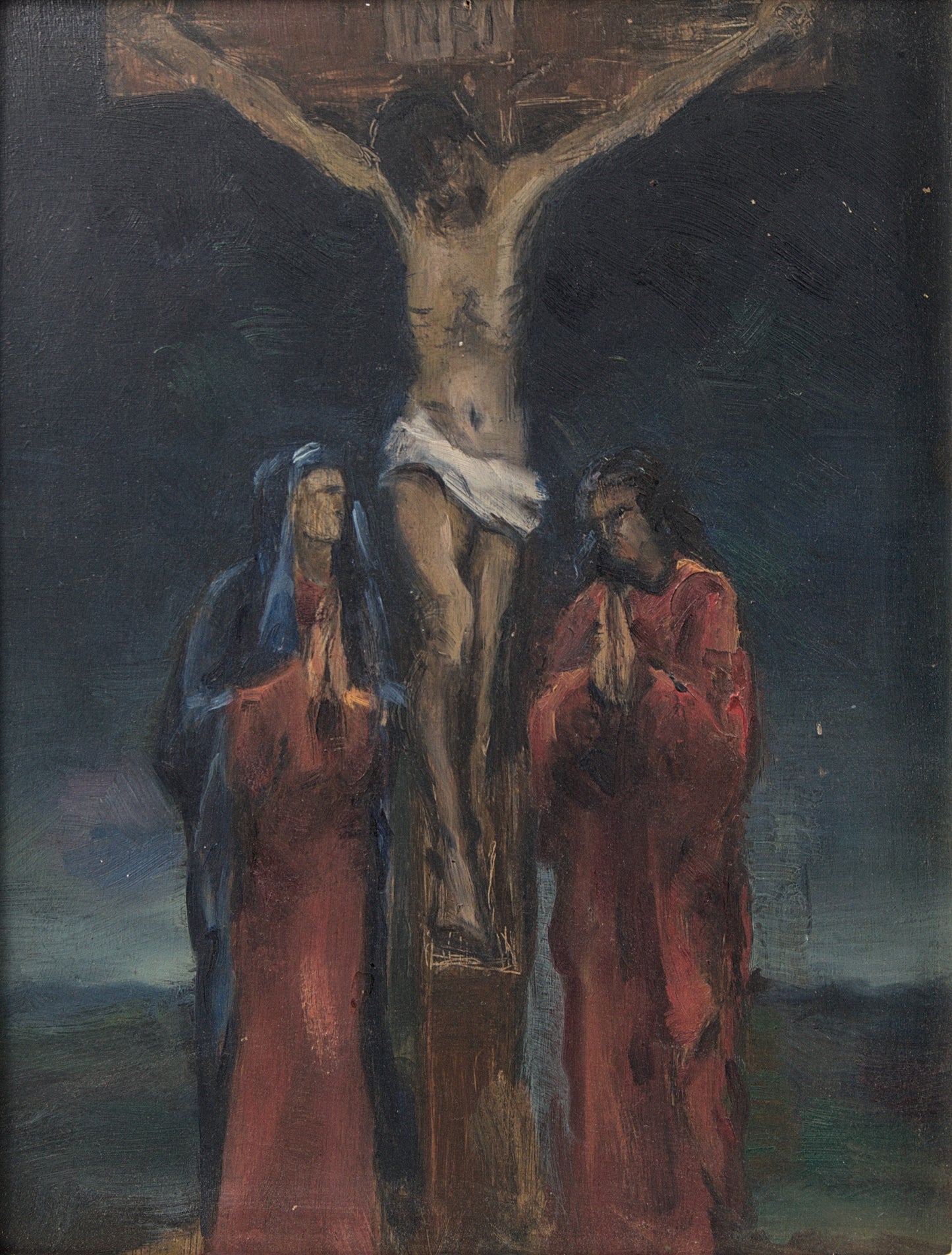 Oriol Jansana Cristo | El Calvario | Óleo sobre Tabla | S. XX