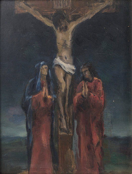 Oriol Jansana Cristo | El Calvario | Óleo sobre Tabla | S. XX