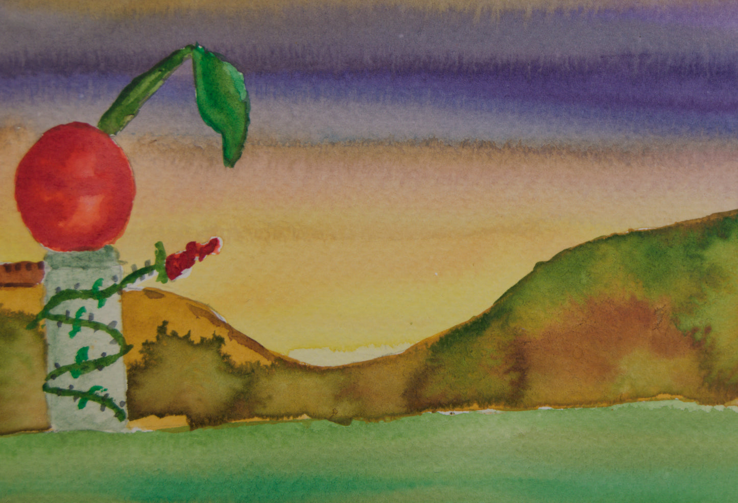 ANTONI CARRERA "KARRIS" | ESCENARIO ONÍRICO (2002) | ACUARELA PANORÁMICA | SURREALISMO CATALÁN