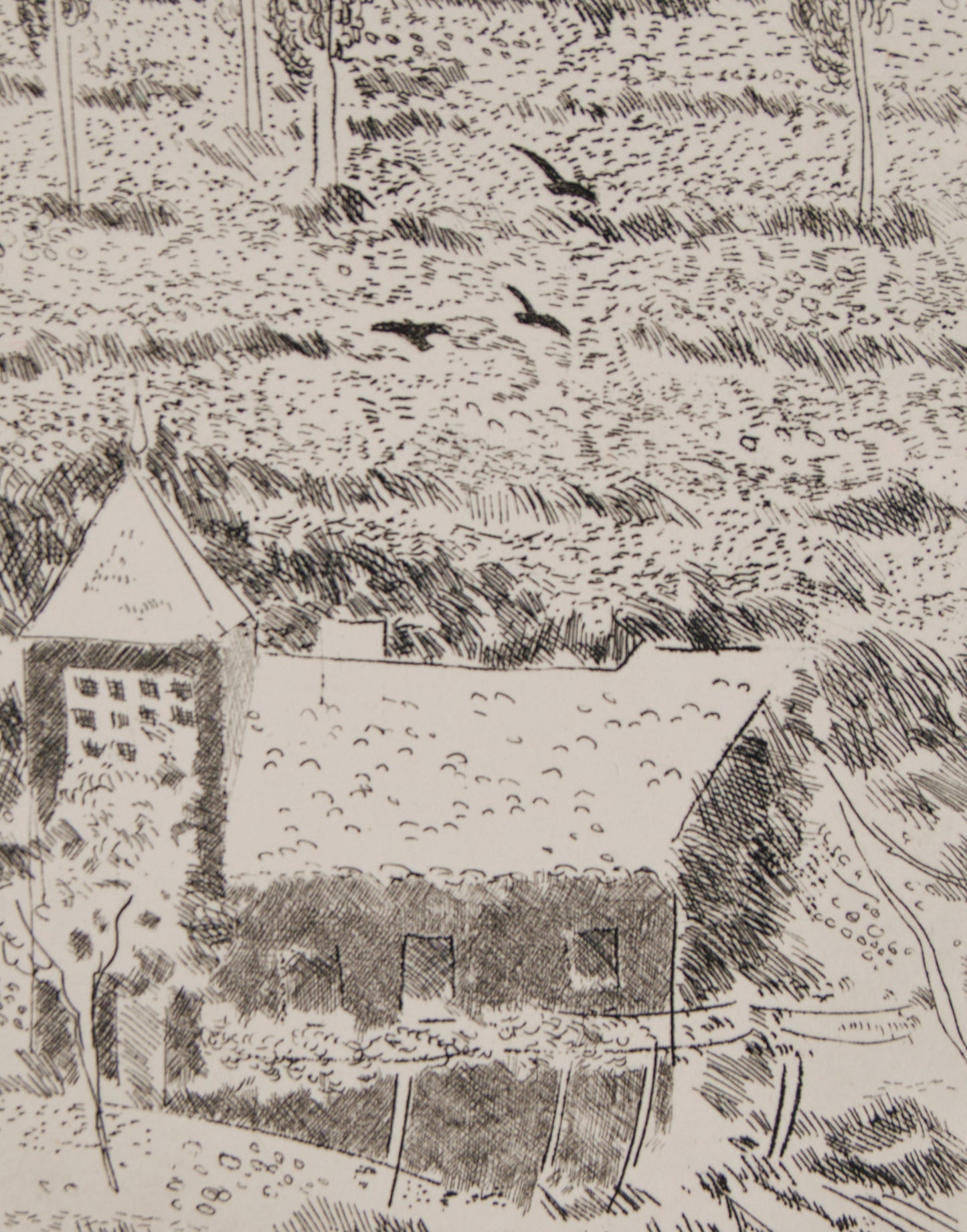 ANTONIO SANTOS | "LA CASA ROJA" (47/50) | AGUAFUERTE ORIGINAL | GRÁFICA CONTEMPORÁNEA
