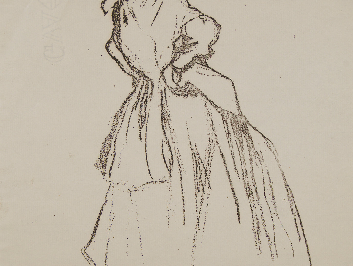 Laureà Barrau | Figura Femenina con Indumentaria Tradicional | Dibujo sobre Papel Guarro