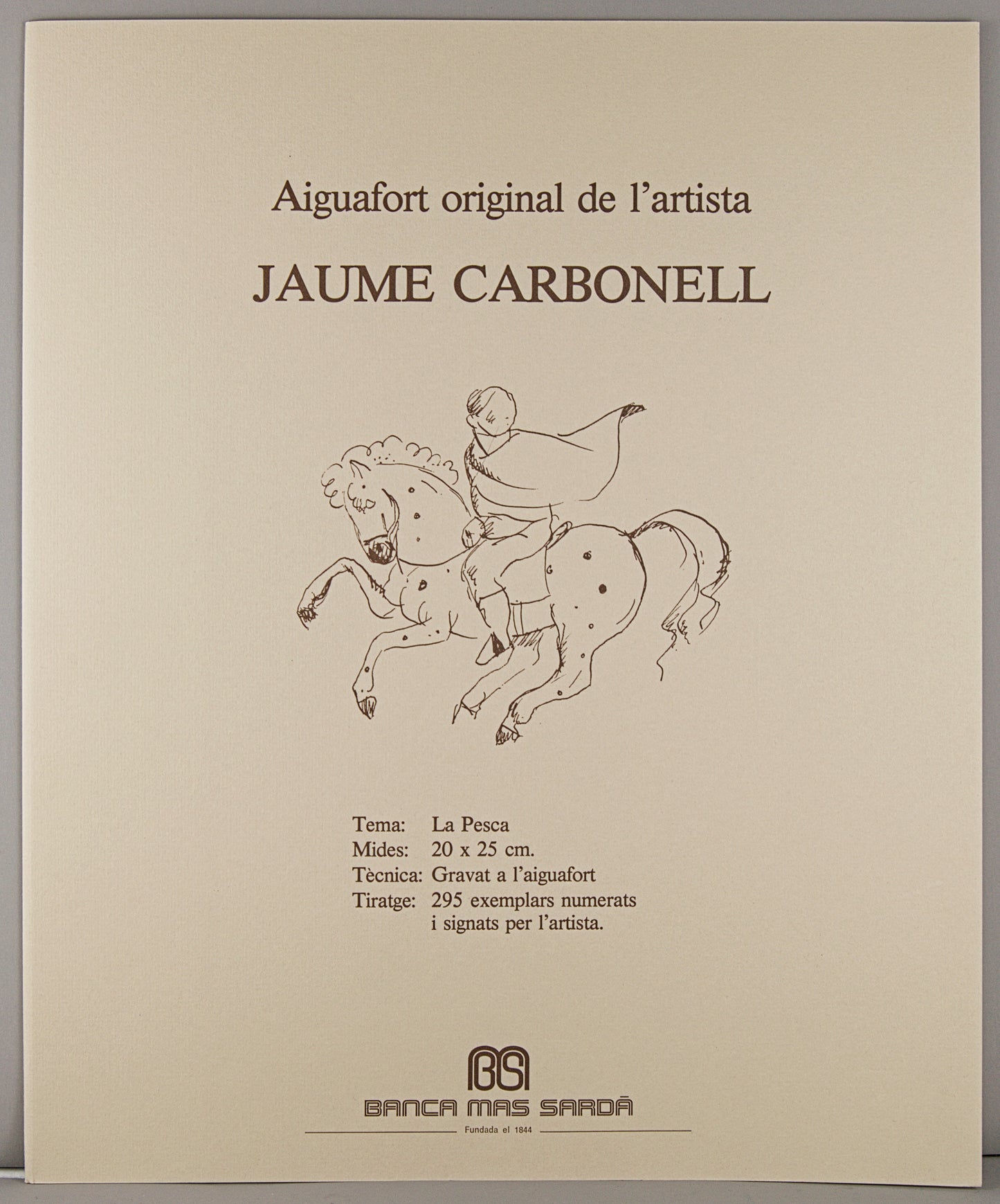 J. CARBONELL | LA PESCA (COSTUMBRISMO MARINERO) | PRUEBA DE AUTOR (P.A.) | AGUAFUERTE EN SEPIA