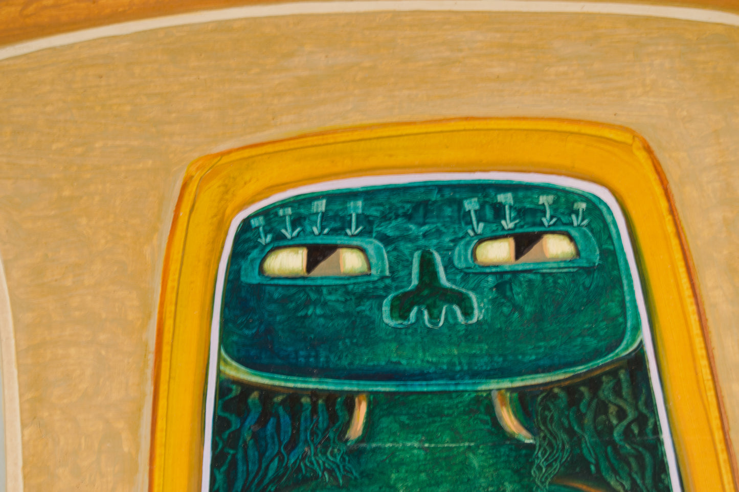 RAÚL CONTI | GEOMETRISCHE FIGURATION | KONSTRUKTIVISMUS MIT PRÄKOLUMBIANISCHEN WURZELN | ÖL AUF TAFEL