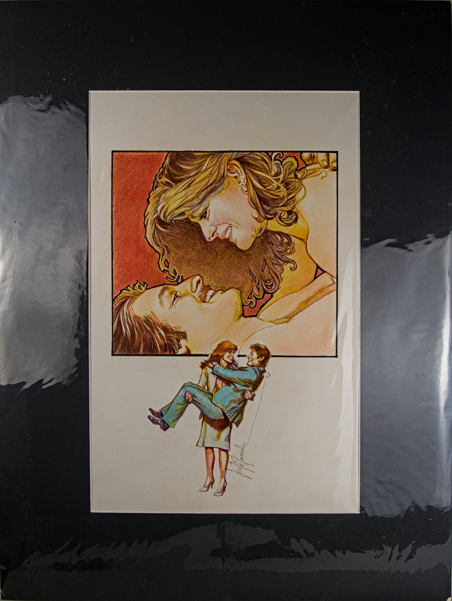 PEPE GONZÁLEZ | DUALIDAD ROMÁNTICA (1998) | ILUSTRACIÓN EDITORIAL | TÉCNICA MIXTA ORIGINAL SOBRE PAPEL