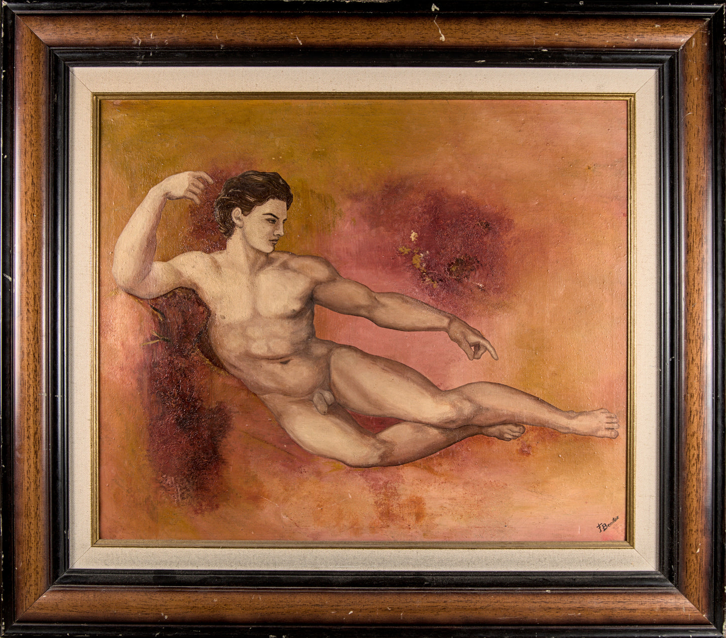 Francisco Benítez | Desnudo Masculino Clásico | Óleo sobre Lienzo