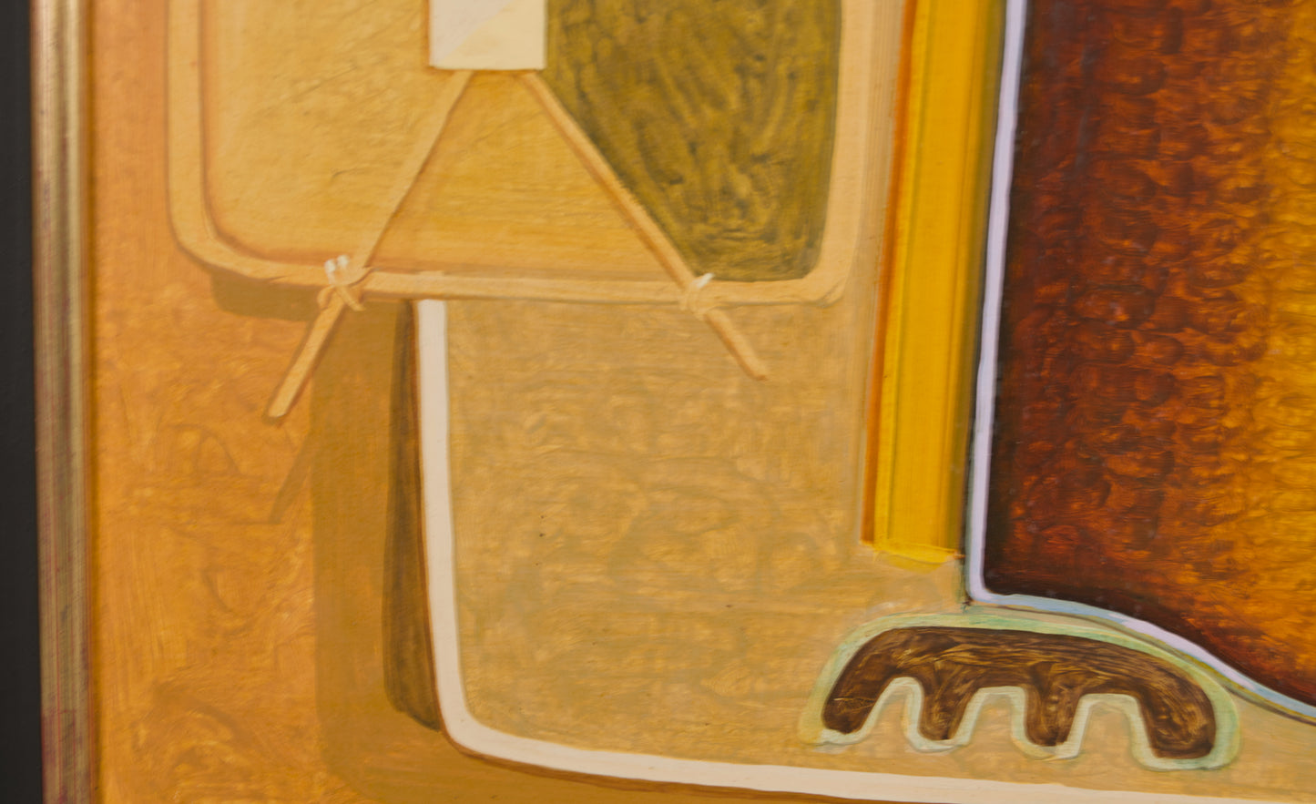 RAÚL CONTI | GEOMETRISCHE FIGURATION | KONSTRUKTIVISMUS MIT PRÄKOLUMBIANISCHEN WURZELN | ÖL AUF TAFEL