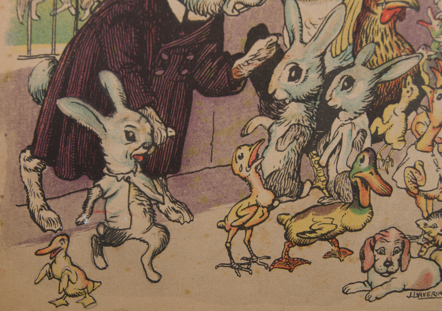 JOAN LLAVERÍAS | LA LECCIÓN Y LA AMENAZA | ILUSTRACIÓN A COLOR | MODERNISMO CATALÁN