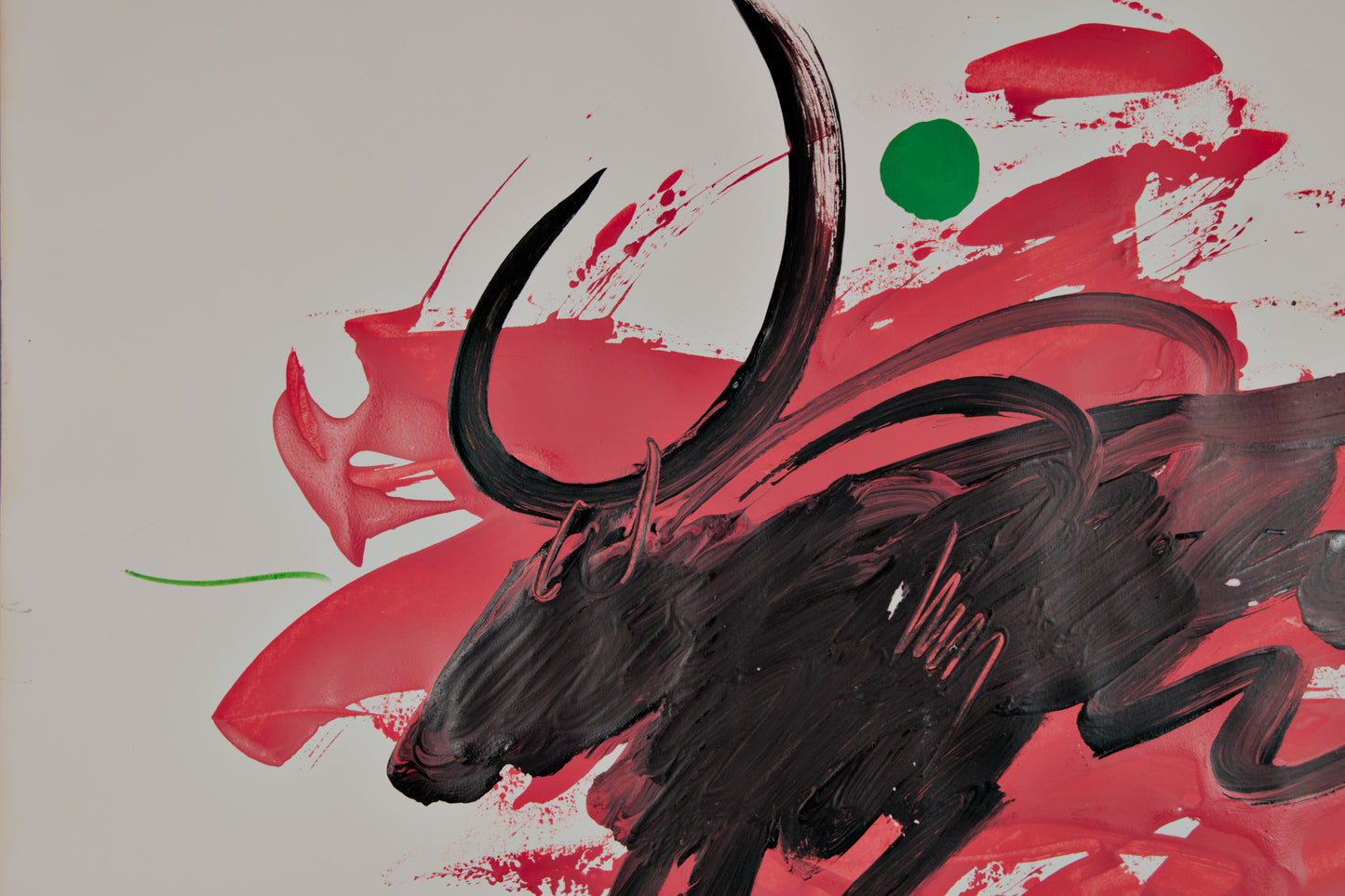 MIGUEL ROS BLASCO | "BRAU": TORO EN ROJO Y NEGRO | NEOEXPRESIONISMO | TÉCNICA MIXTA SOBRE PAPEL