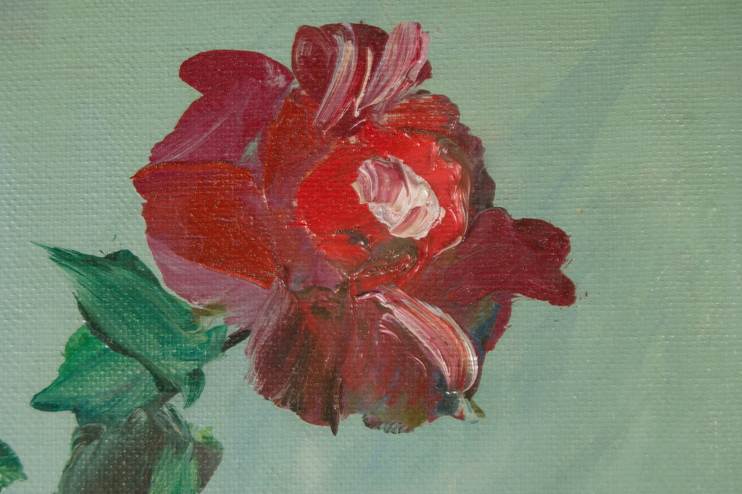 Josep Miquel Serrano | Bodegón Floral Matérico | Óleo sobre Lienzo | Escuela Catalana S. XX