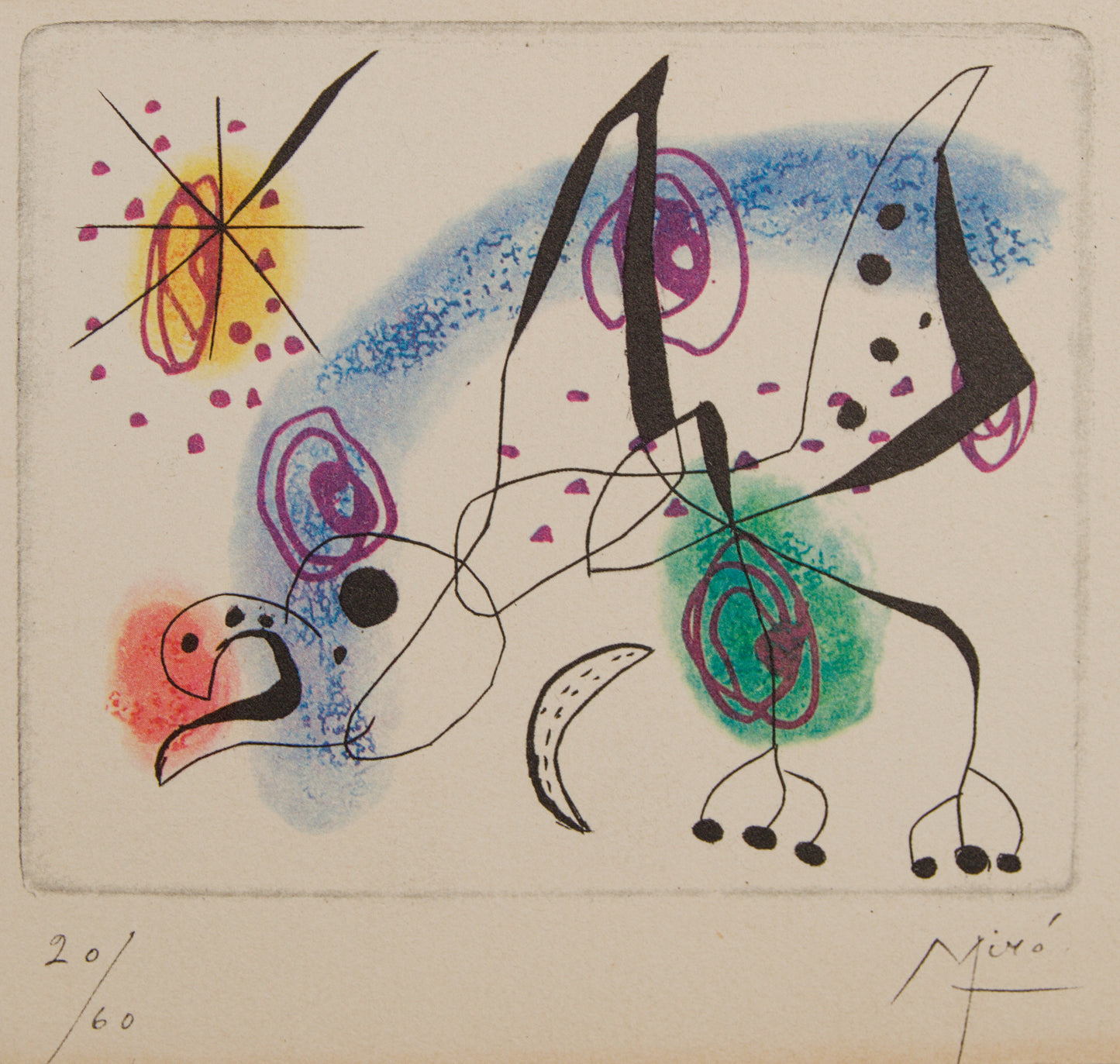 Joan Miró | La Bague d'Aurore | Impresión de Época con Dedicatoria