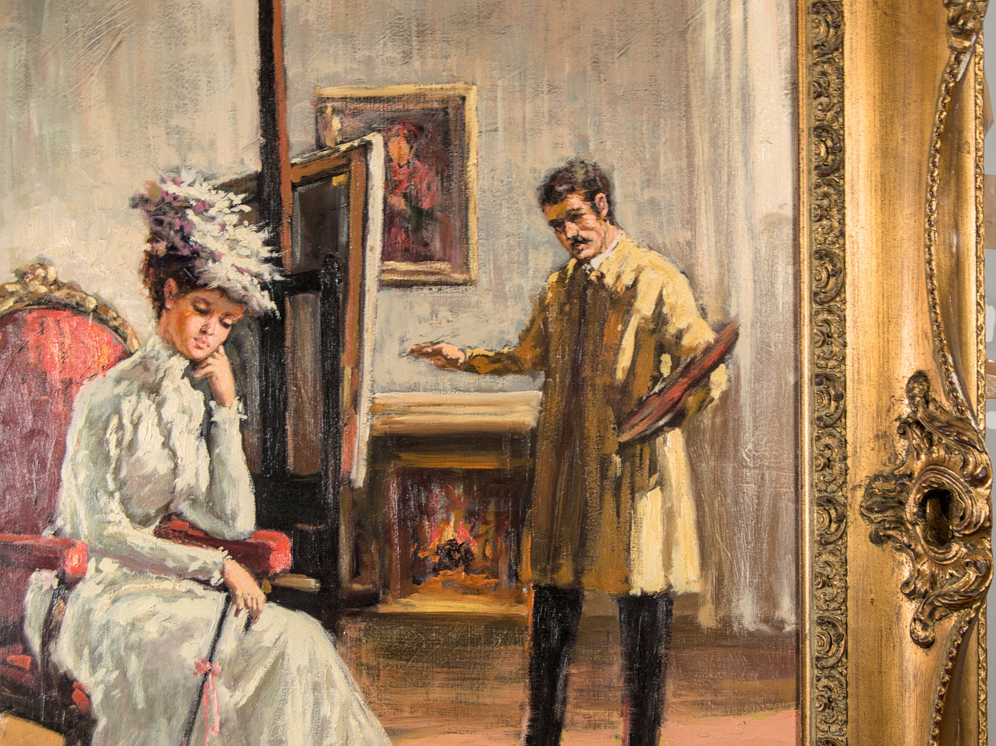 Juan Valera Montoro | "El Taller del Pintor" | Escena de Género de Gran Formato | Impresionismo Español