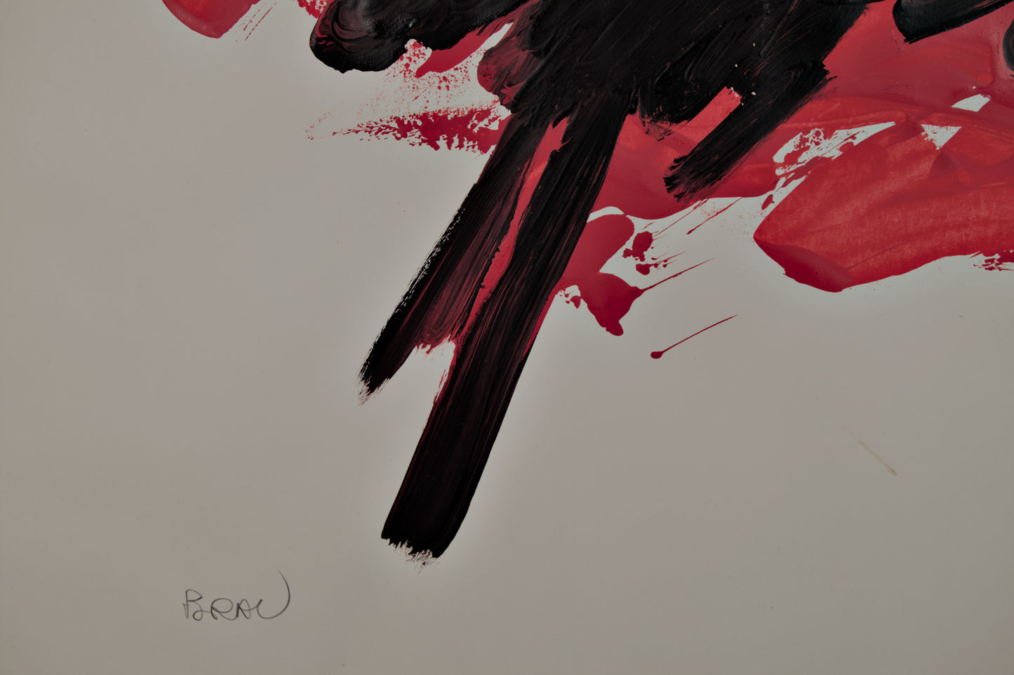 MIGUEL ROS BLASCO | "BRAU": TORO EN ROJO Y NEGRO | NEOEXPRESIONISMO | TÉCNICA MIXTA SOBRE PAPEL
