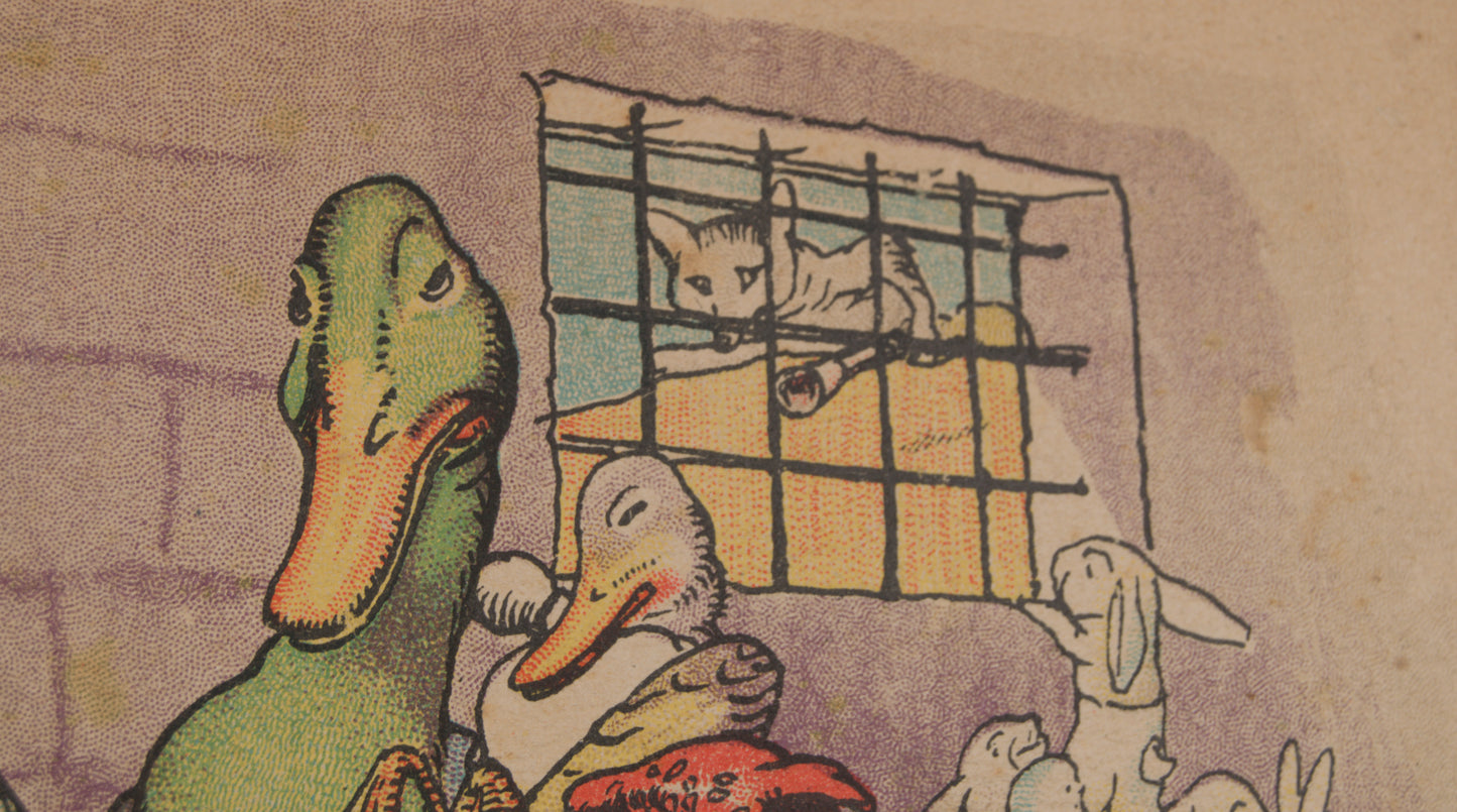 JOAN LLAVERÍAS | LA LECCIÓN Y LA AMENAZA | ILUSTRACIÓN A COLOR | MODERNISMO CATALÁN