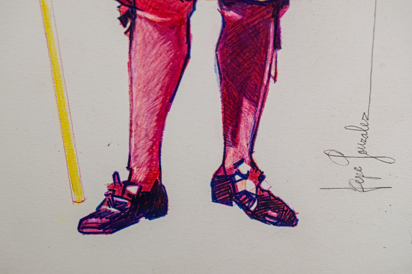 PEPE GONZÁLEZ | YEOMAN WARDER (BEEFEATER) | ILUSTRACIÓN FIGURATIVA | TÉCNICA MIXTA ORIGINAL SOBRE PAPEL