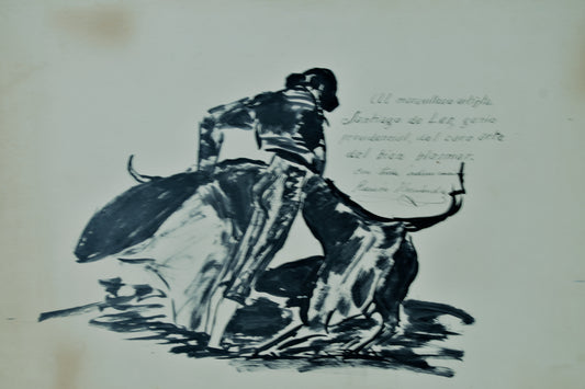 Ramón Hernández | La Faena: Tauromaquia Gestual | Tinta Original dedicada a Santiago de Les