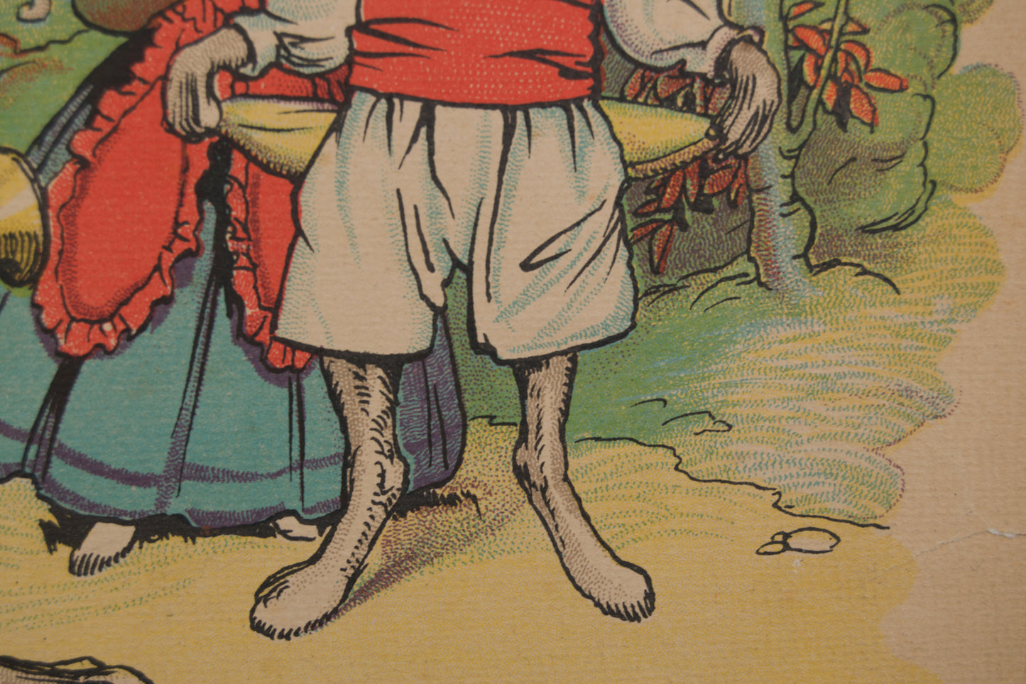 JOAN LLAVERÍAS | EL LOBO CAZADOR Y LOS CONEJOS | ILUSTRACIÓN A COLOR | MODERNISMO CATALÁN