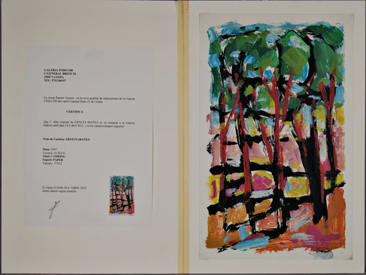 ERNEST IBÁÑEZ | CAMPING (EXPRESSIONIST FOREST) ​​| LLEIDA SCHOOL | ACRYLIC ON PAPER