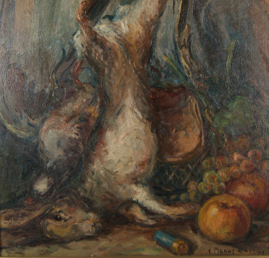 CÁNDID PLANAS MASÓ | LÄNDLICHE LANDSCHAFT MIT FIGUREN | KATALANISCHE LANDSCHAFTSSCHULE | ÖL AUF LEINWAND (1939)