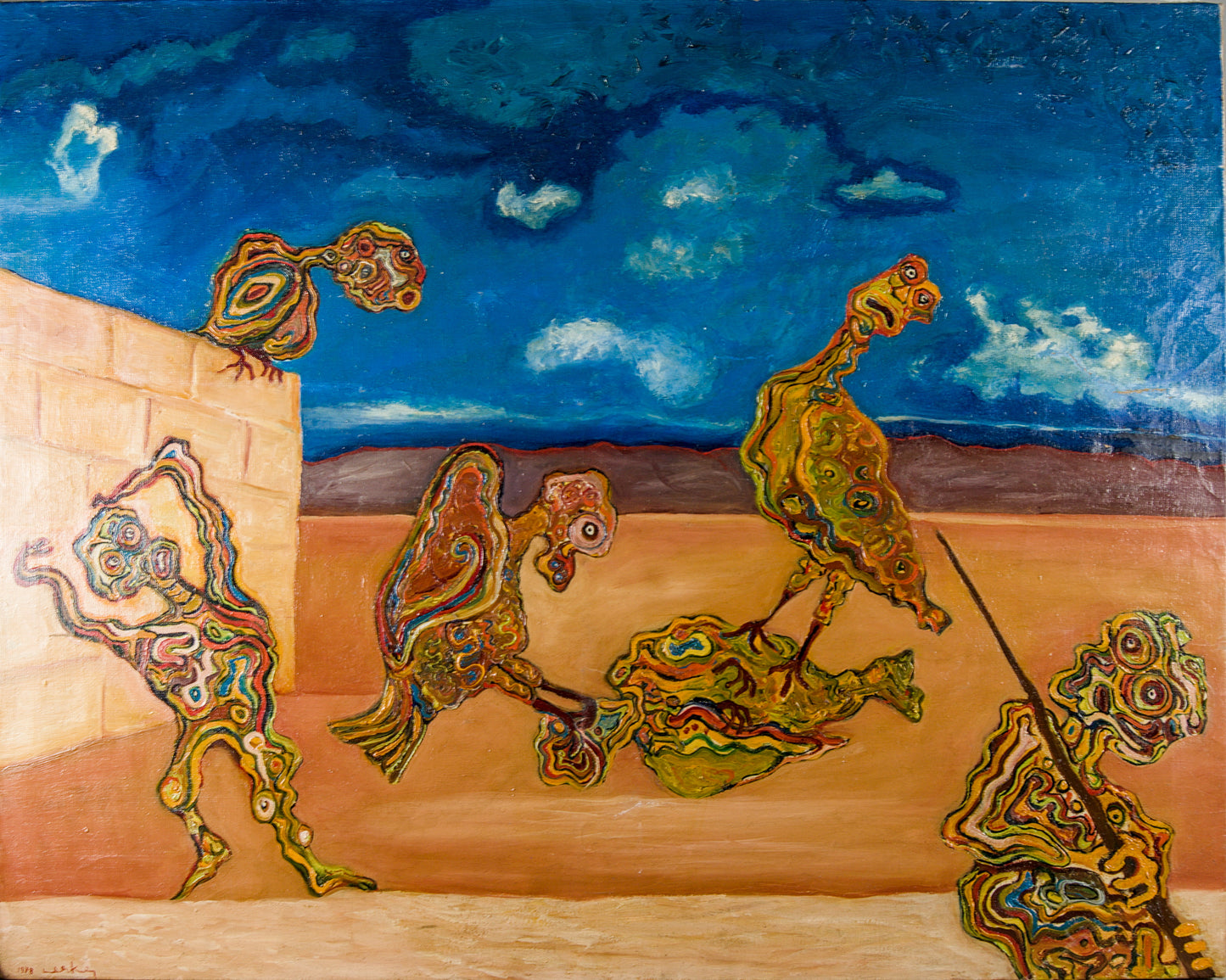 Lerke | Paisaje Surrealista y Abstracción Biomórfica | Óleo surrealista | 1978