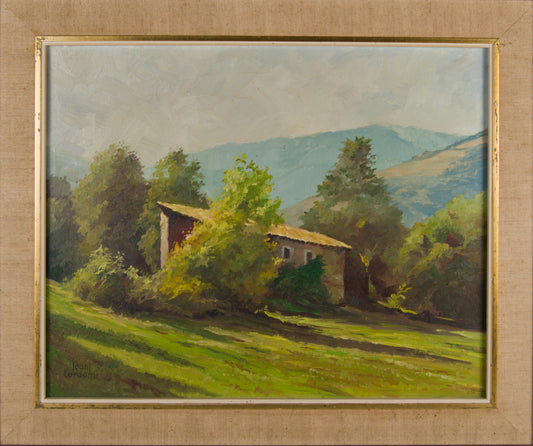 Joan Cordomí | Idilio Rural con Masía | Óleo Original sobre Lienzo