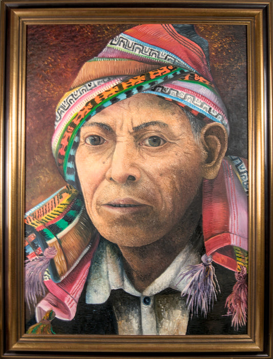 Nicolás Reanda | Escuela Tz'utujil: Retrato Indigenista Guatemalteco | Óleo sobre Lienzo