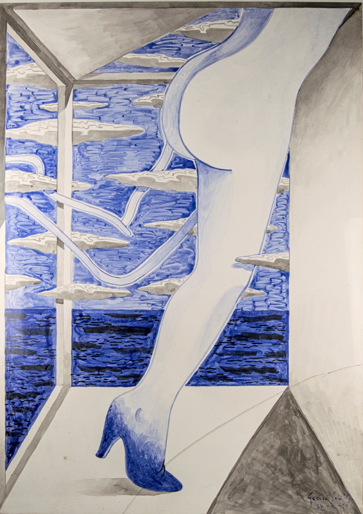 Gerard Sala | "Eixir" (Figura Femenina) | Técnica Mixta sobre Papel | 1994