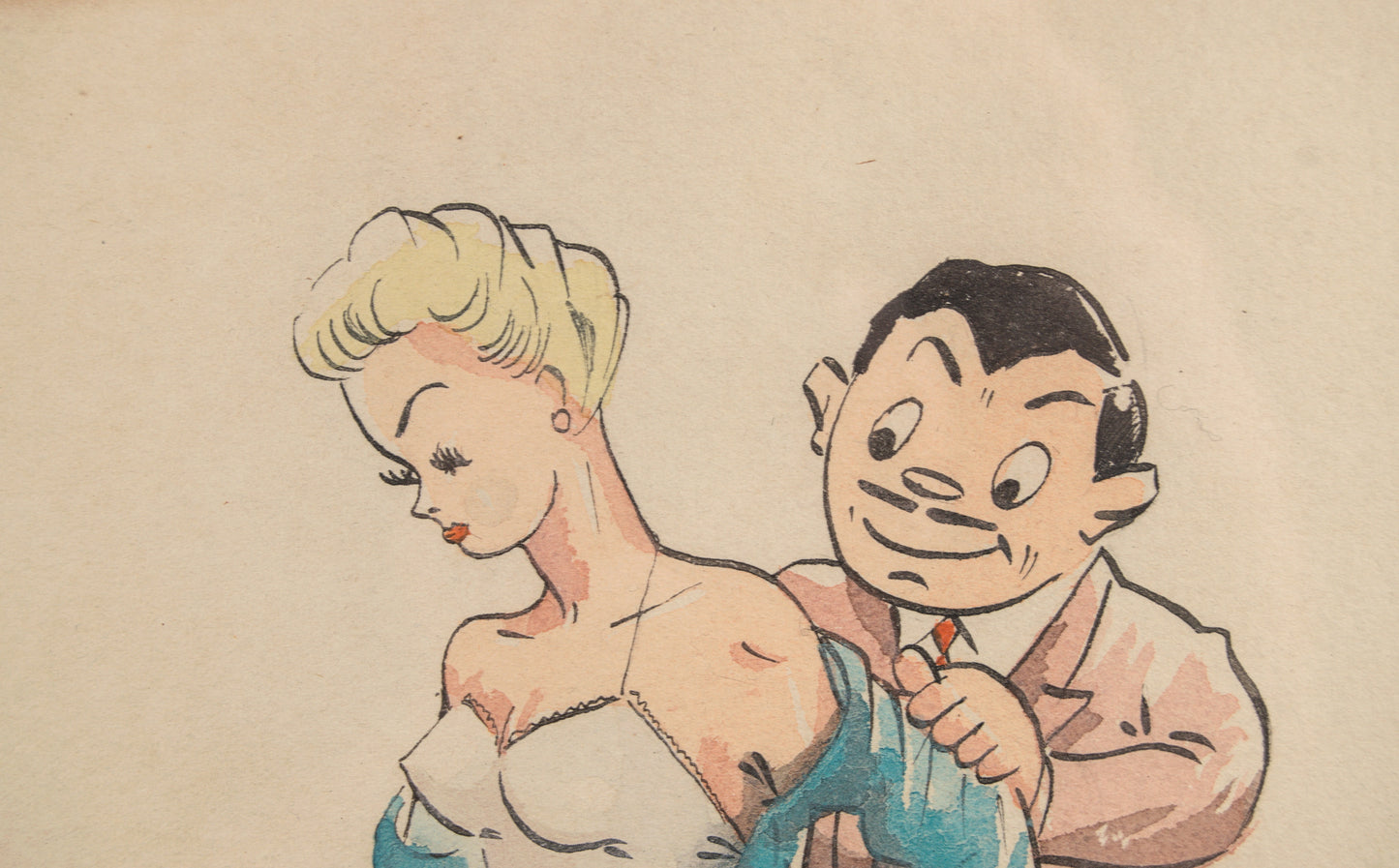 F. Esquerda | Crónicas Satíricas de la Sastrería | Lote de 4 Acuarelas sobre Papel | 1950-1952