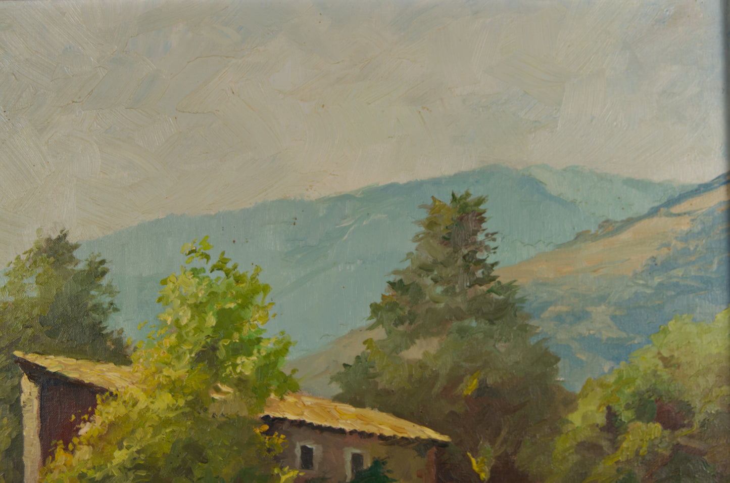 Joan Cordomí | Idilio Rural con Masía | Óleo Original sobre Lienzo