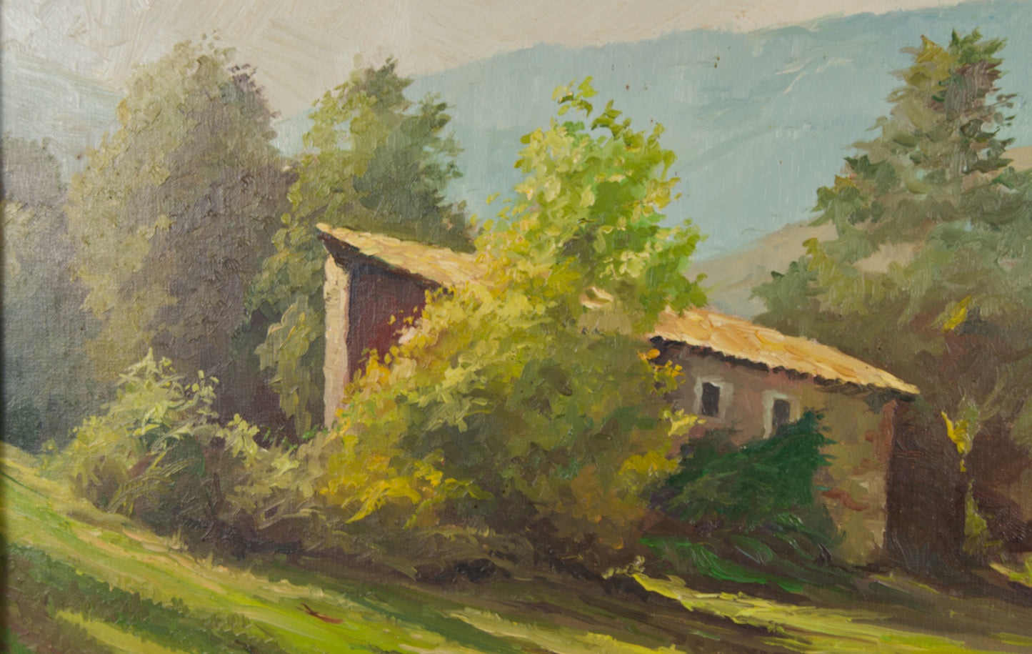 Joan Cordomí | Idilio Rural con Masía | Óleo Original sobre Lienzo