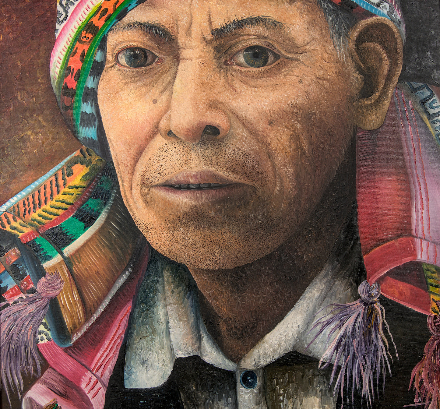 Nicolás Reanda | Escuela Tz'utujil: Retrato Indigenista Guatemalteco | Óleo sobre Lienzo