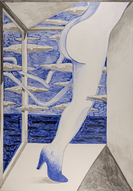 Gerard Sala | "Eixir" (Figura Femenina) | Técnica Mixta sobre Papel | 1994