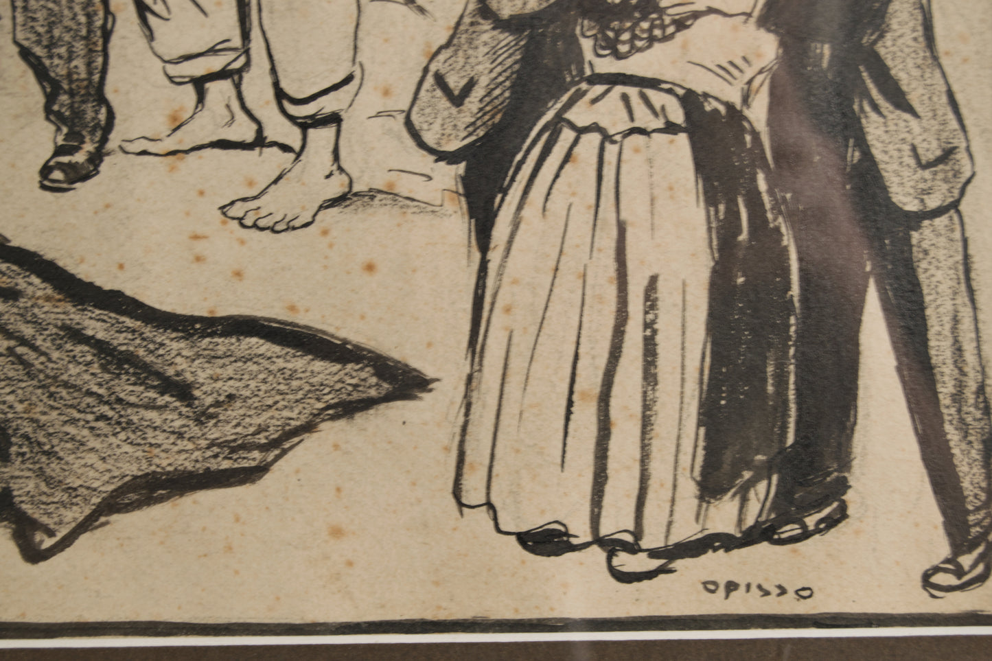 Ricardo Opisso | Entierro del Poeta Iglésias (1928) | Dibujo Histórico Original