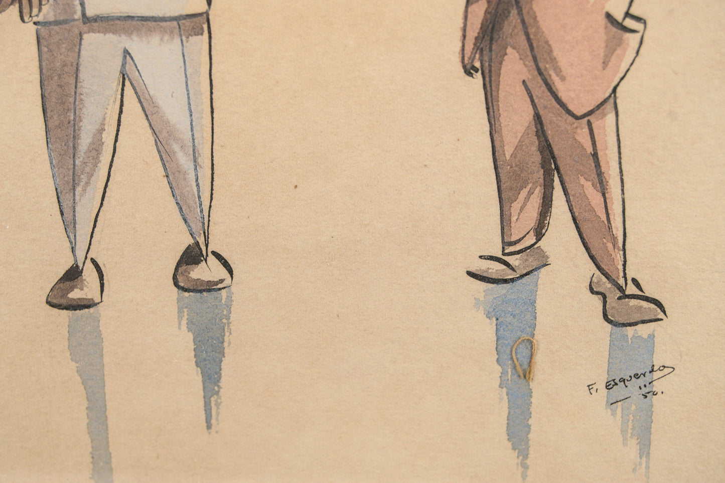 F. Esquerda | Crónicas Satíricas de la Sastrería | Lote de 4 Acuarelas sobre Papel | 1950-1952