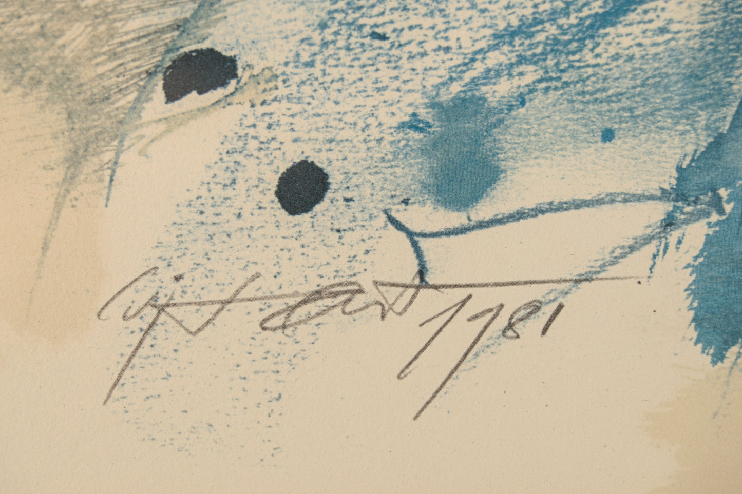 Modest Cuixart | Rostro Femenino en Azul | Litografía Firmada (1981)
