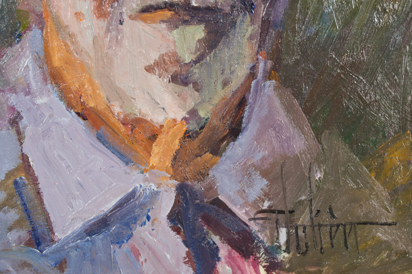 ERNEST JULIEN MALLA (1927–2022) | SELBSTPORTRÄT IM ERNEUTEN LEBEN | FAUVE-EXPRESSIONISMUS | ÖL AUF LEINWAND