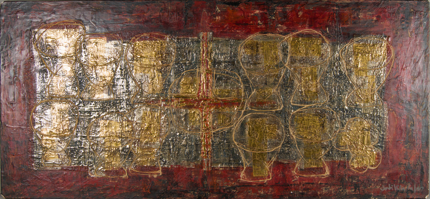 JORDI VILA RUFAS | DER KELCH-FRIEZE | HEILIGE ABSTRAKTION | GEMISCHTE TECHNIK AUF HOLZ