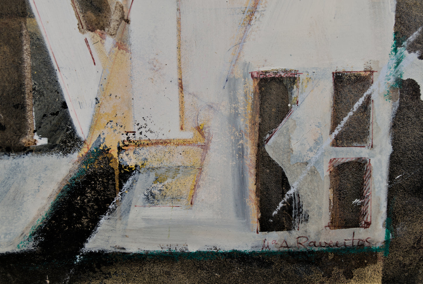 MARIA ANTÒNIA RAVENTÓS | MATERIALZUSAMMENSETZUNG MIT GRAFIK | KATALANISCHER INFORMALISMUS | GEMISCHTE MEDIEN